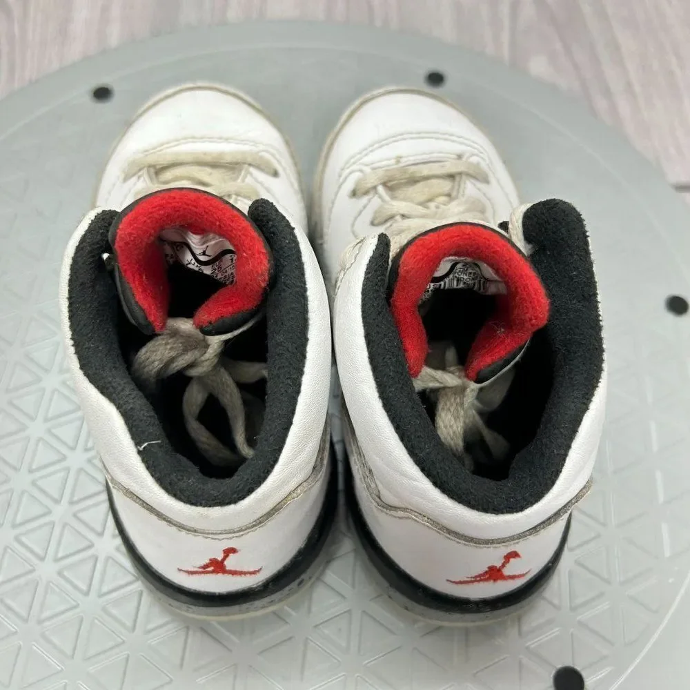 Nike Air Jordan 5 Retro TD White Cement Toddler Sneakers Shoes 440890-104 Sz 8C - Picture 10 of 12